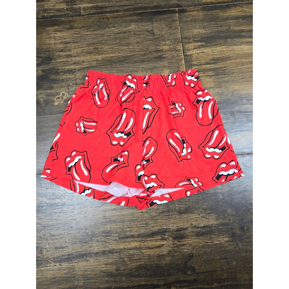The Rolling Stones Red Tongue Logo Lounge Pajama Shorts Womens Small‎ S 4-6